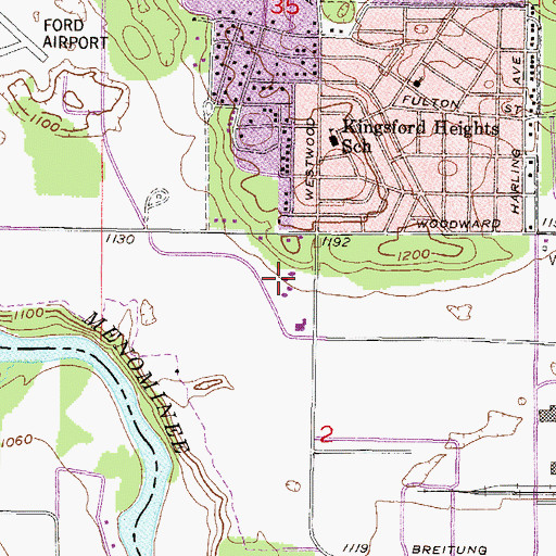 Topographic Map of City of Kingsford, MI