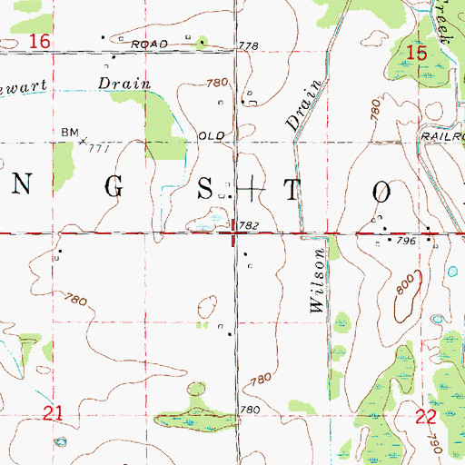 Topographic Map of Township of Kingston, MI