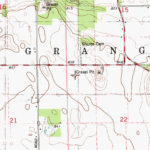 Topographic Map of Township of LaGrange, MI