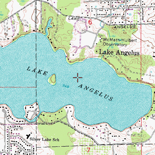 Topographic Map of City of Lake Angelus, MI