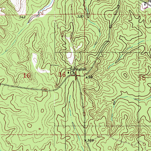 Topographic Map of Curbville, AL