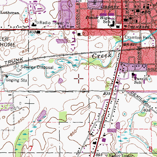 Topographic Map of City of Lapeer, MI