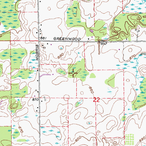 Topographic Map of Township of Lapeer, MI