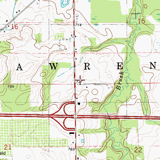 Topographic Map of Township of Lawrence, MI