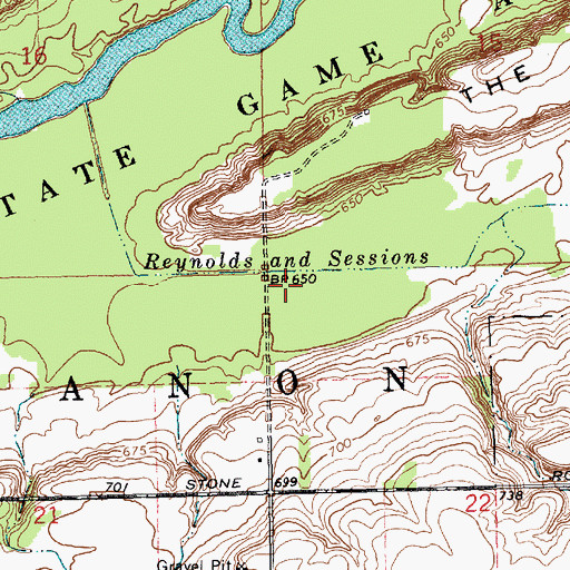 Topographic Map of Township of Lebanon, MI