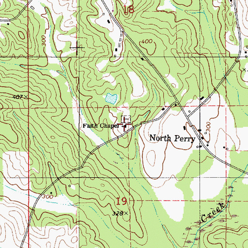 Topographic Map of Faith Chapel Baptist Church, AL