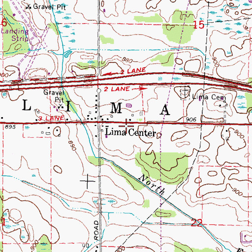 Topographic Map of Township of Lima, MI