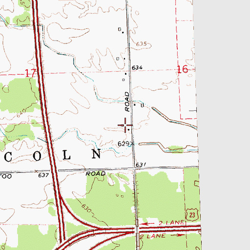Topographic Map of Township of Lincoln, MI