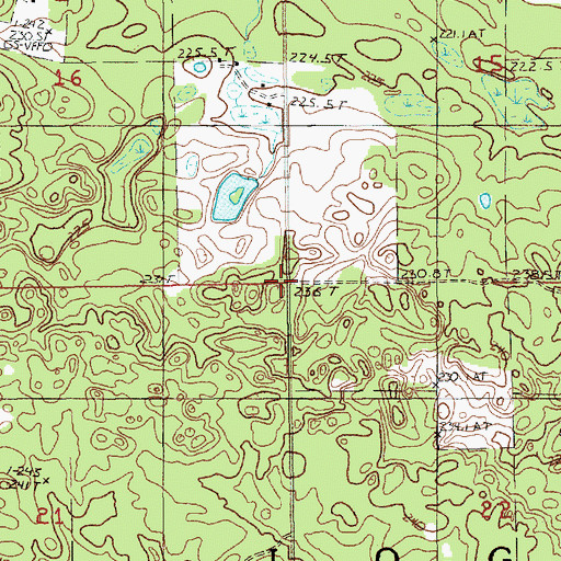 Topographic Map of Township of Logan, MI