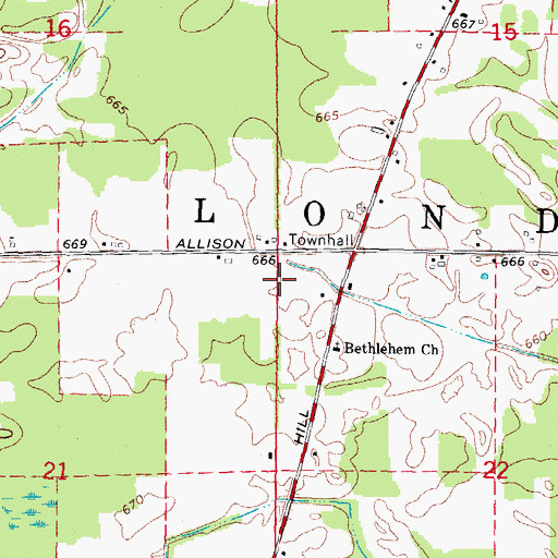 Topographic Map of Township of London, MI