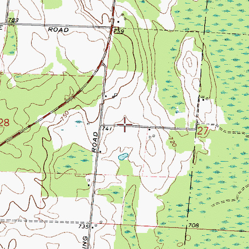 Topographic Map of Township of Long Rapids, MI