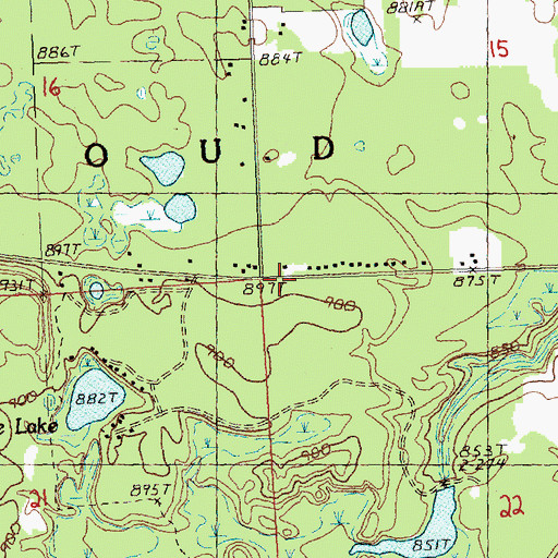 Topographic Map of Township of Loud, MI