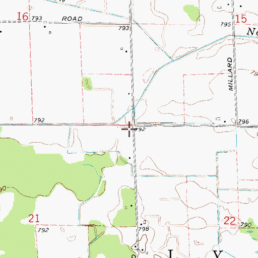 Topographic Map of Township of Lynn, MI