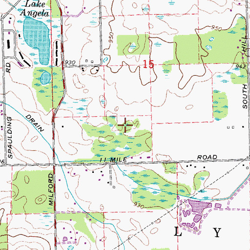 Topographic Map of Charter Township of Lyon, MI