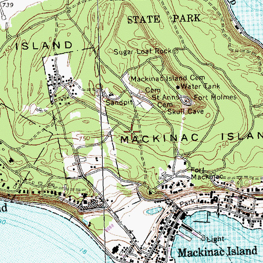 Topographic Map of City of Mackinac Island, MI