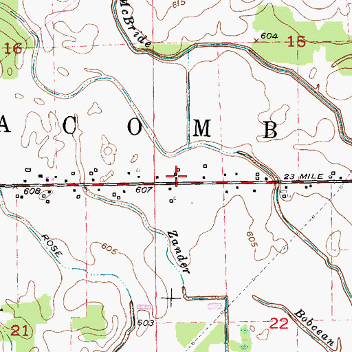 Topographic Map of Township of Macomb, MI