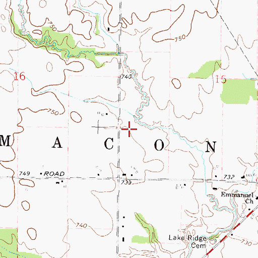 Topographic Map of Township of Macon, MI