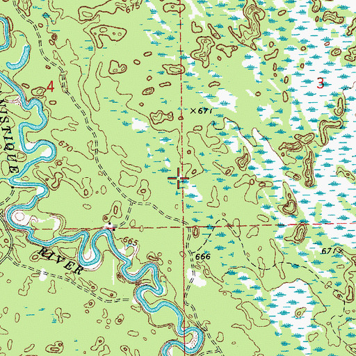 Topographic Map of Township of Manistique, MI