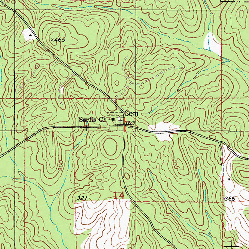 Topographic Map of Ironville, AL