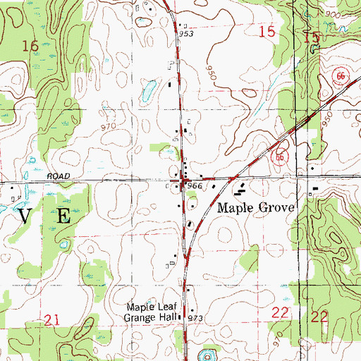 Topographic Map of Township of Maple Grove, MI