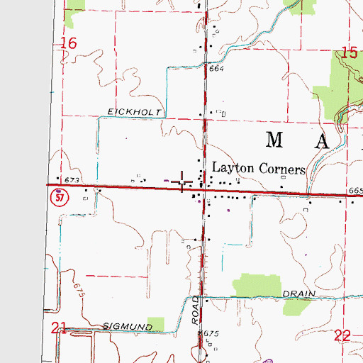 Topographic Map of Township of Maple Grove, MI
