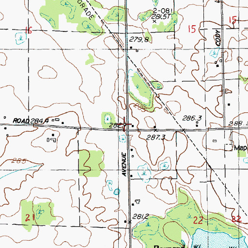 Topographic Map of Township of Maple Valley, MI