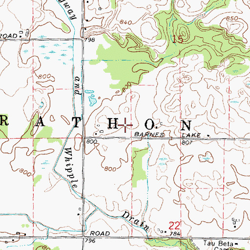 Topographic Map of Township of Marathon, MI