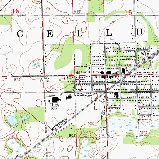 Topographic Map of Township of Marcellus, MI