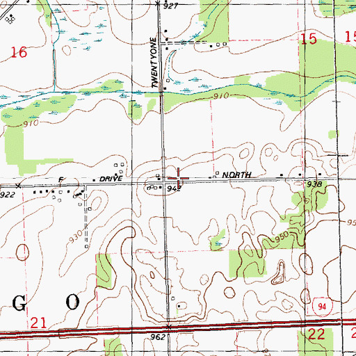 Topographic Map of Township of Marengo, MI