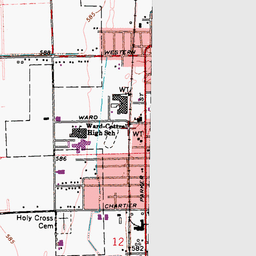 Topographic Map of City of Marine City, MI