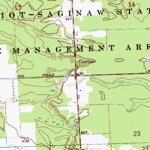 Topographic Map of Township of Marion, MI