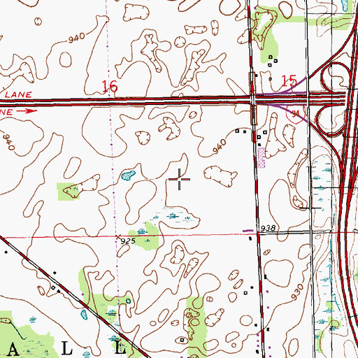 Topographic Map of Township of Marshall, MI