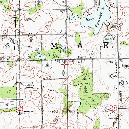 Topographic Map of Township of Martin, MI