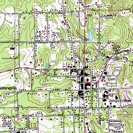 Topographic Map of Marion Elementary School, AL