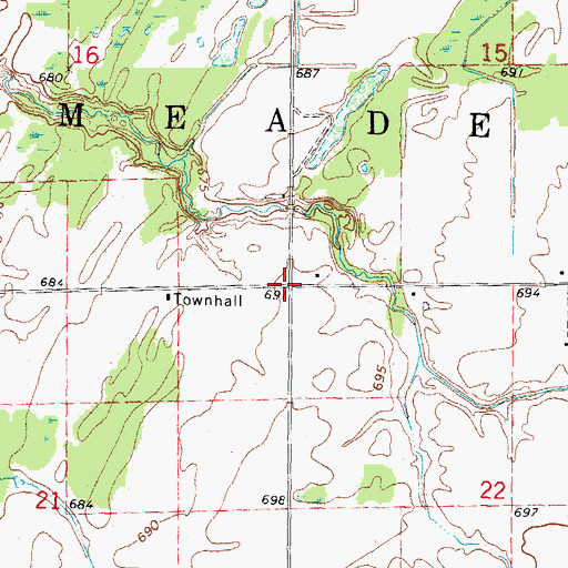 Topographic Map of Township of Meade, MI