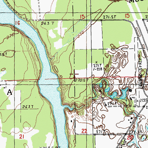Topographic Map of Township of Mecosta, MI