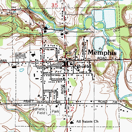 Topographic Map of City of Memphis, MI