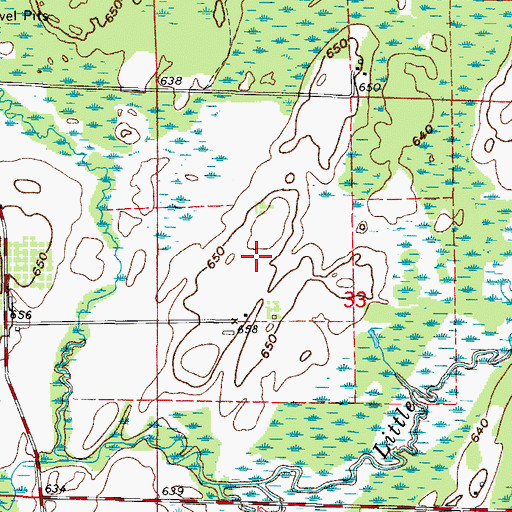 Topographic Map of Township of Menominee, MI
