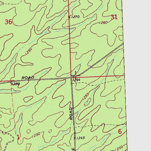 Topographic Map of Township of Mentor, MI
