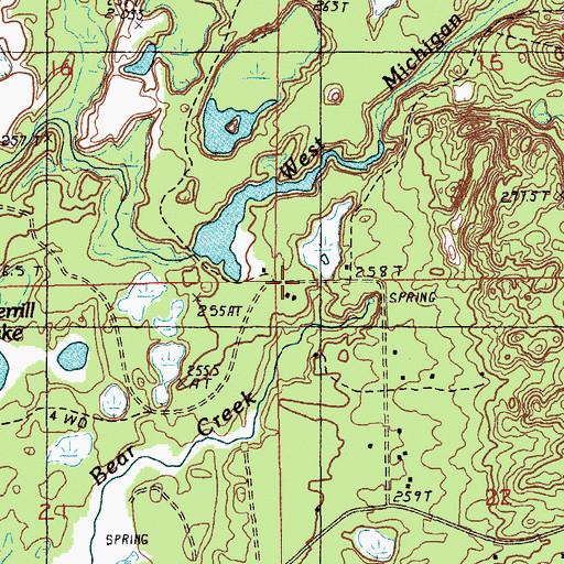 Topographic Map of Township of Merrill, MI