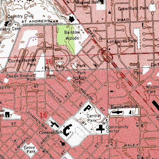 Topographic Map of City of Midland, MI