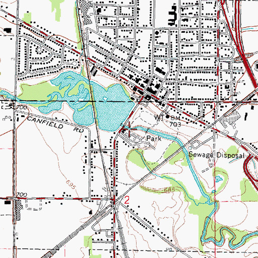 Topographic Map of City of Milan, MI