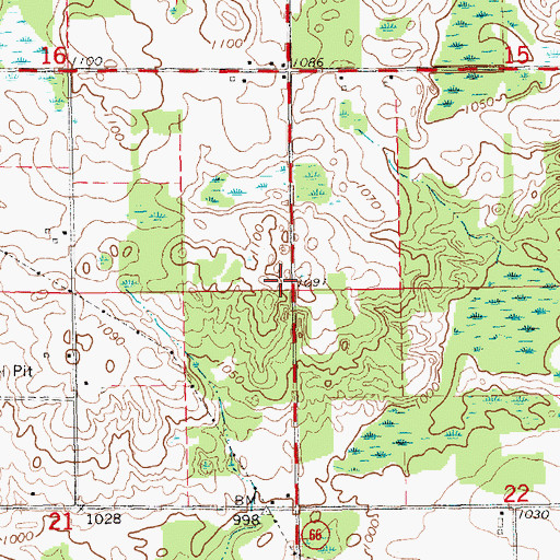 Topographic Map of Township of Millbrook, MI