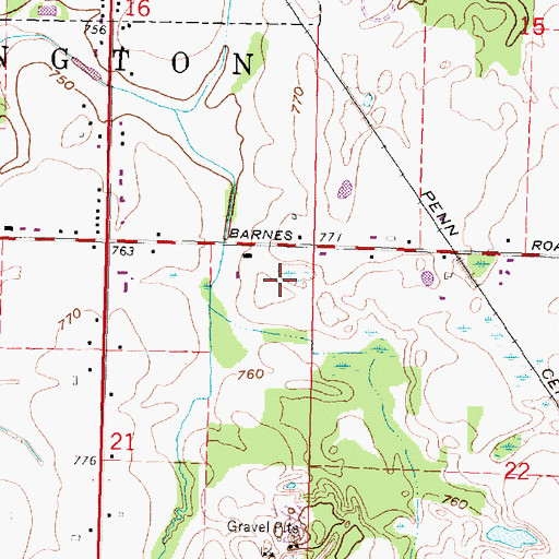 Topographic Map of Township of Millington, MI