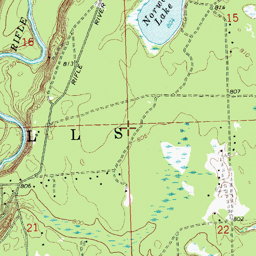 Topographic Map of Township of Mills, MI