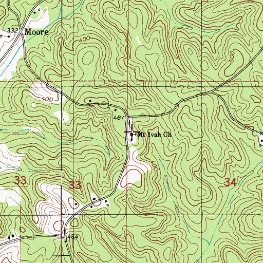 Topographic Map of Mount Ivah Church, AL