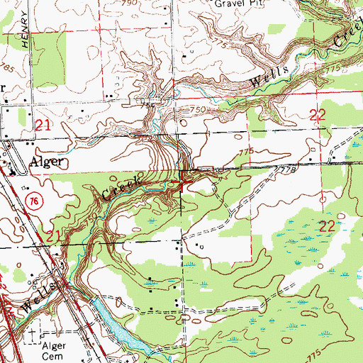 Topographic Map of Township of Moffatt, MI