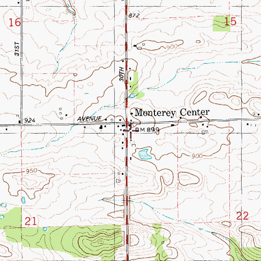 Topographic Map of Township of Monterey, MI