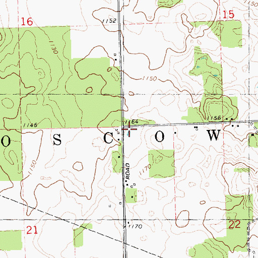 Topographic Map of Township of Moscow, MI