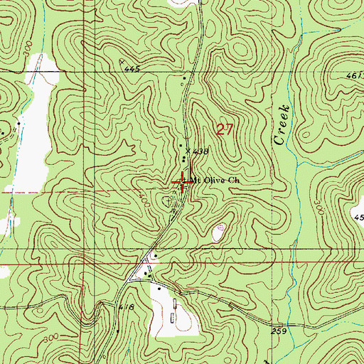 Topographic Map of Mount Olive Baptist Church, AL